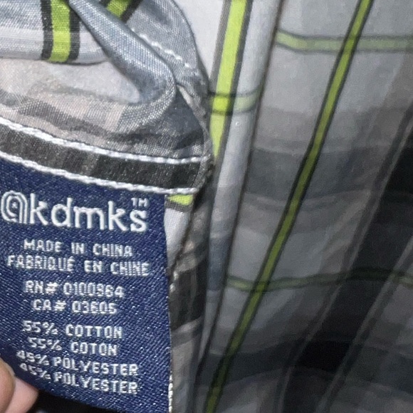 Y2K AKADEMIKS Mens Plaid Button Up Front Shirt Big & Tall 3/4 Sleeve Skate Large - Picture 11 of 13